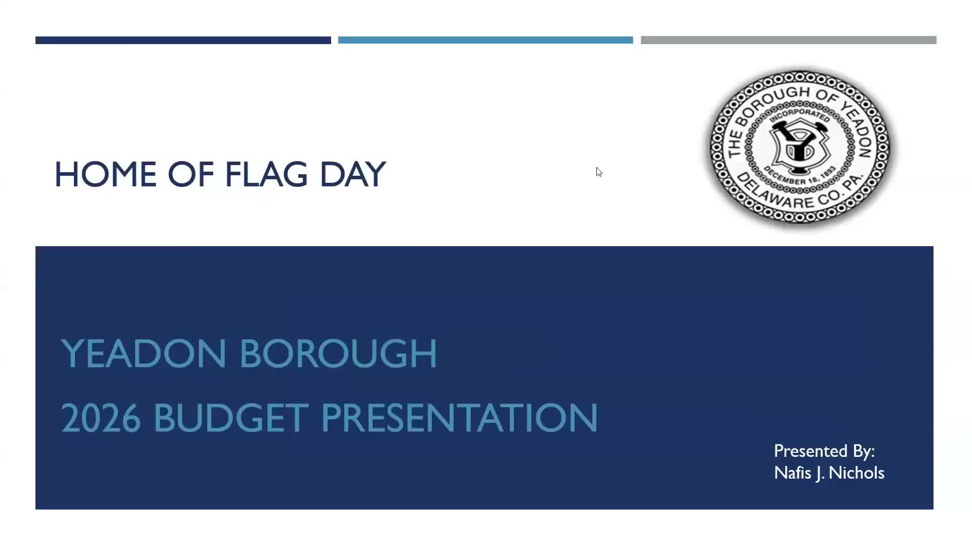 Yeadon budget presentation outlines $11.3M plan, warns of up to 1.9‑mill real‑estate tax increase