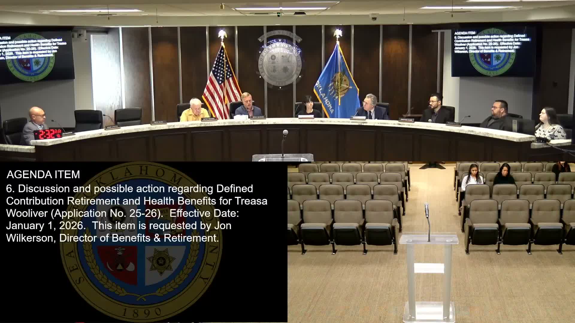 Oklahoma County approves minutes and retirement benefits for five long‑serving employees