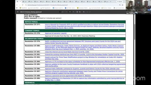 Votes at a glance: Lewis County commissioners approve series of year-end resolutions