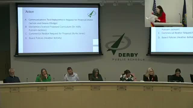Derby board authorizes RFPs and approves elementary science curriculum