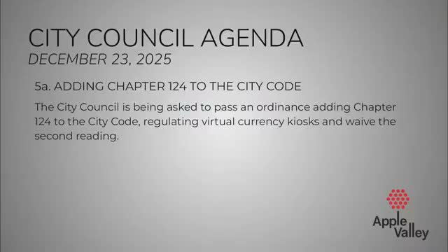 Apple Valley council bans dedicated cryptocurrency kiosks, waives second reading