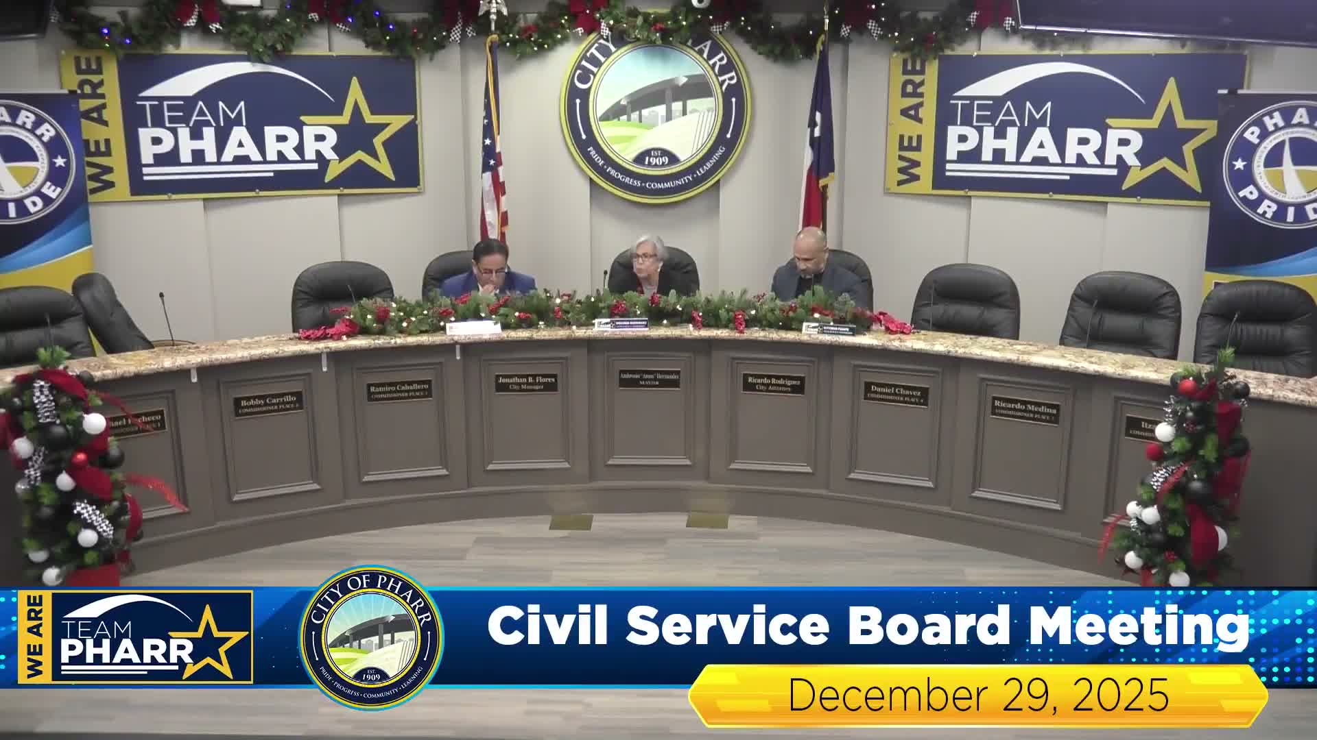 Pharr fire chief reports four vacancies next year, invites commission to New Year’s Eve event