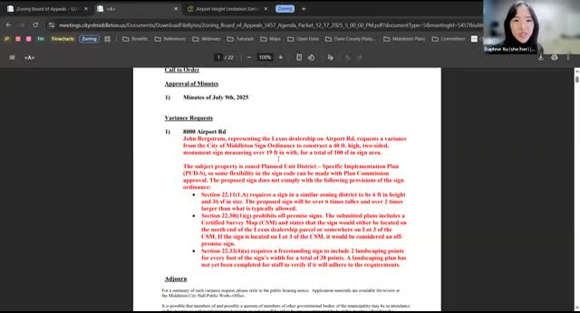 Middleton Zoning Board denies request for 40-foot Lexus monument sign