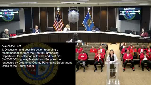 Oklahoma County awards multiple materials and supplies bid line-items