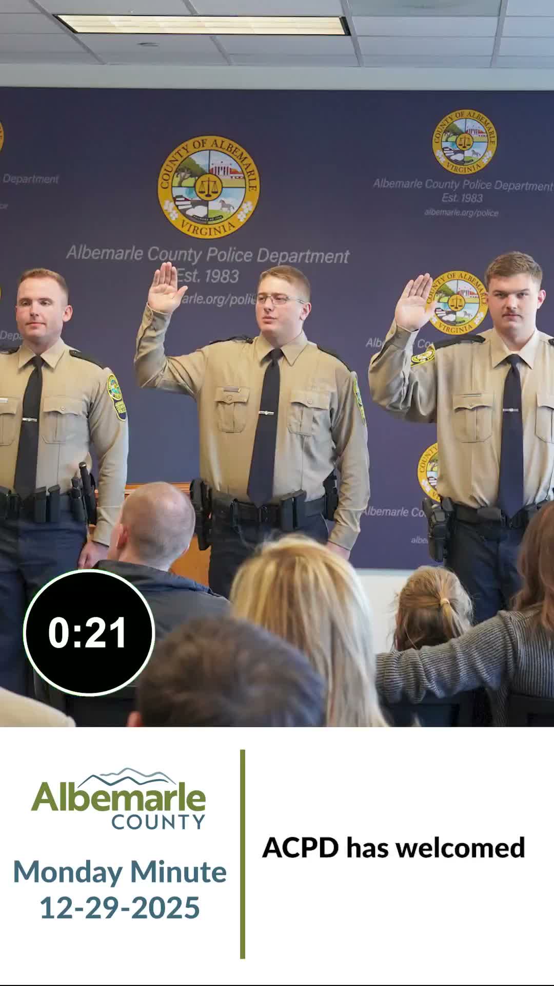 Three new officers join county force after swearing-in and academy graduation