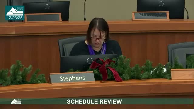 Larimer County commissioners approve consent agenda including Timnath trail contract and aquatic species funding