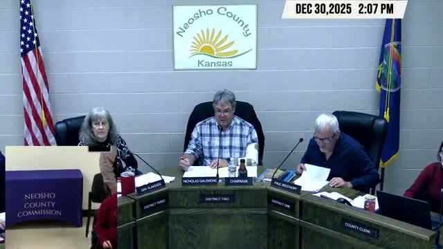 Neosho County amends 2026 fuel contract after tax-line error; motion passes