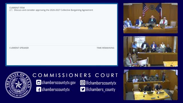 Chambers County approves two‑year pay increases for deputies and jailers; health benefit proposal advanced