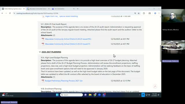 Waunakee budget committee recommends reallocating three K–4 sections to in‑building 4K; board to set open‑enrollment slots next week