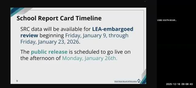 USBE updates LEAs on data releases, vendor changes and testing logistics for winter/spring