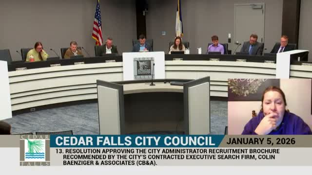 Cedar Falls council approves city administrator recruitment brochure after edits; salary range debated