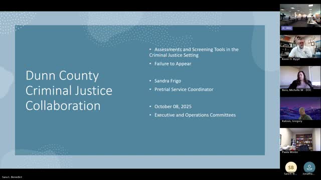 Dunn County reviews pretrial screening, diversion program data and strategies to reduce missed court appearances
