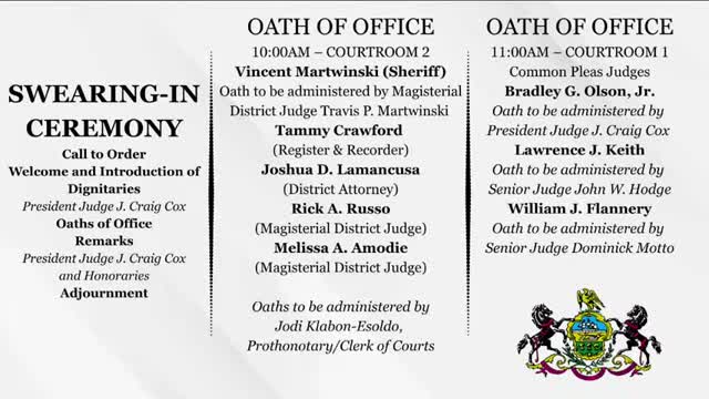 Lawrence County officials sworn in; three new magisterial judges mark historic coordinated election