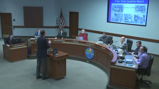 Lakeville public works reports snow, water and lead‑service inventories; plans inspections and replacements