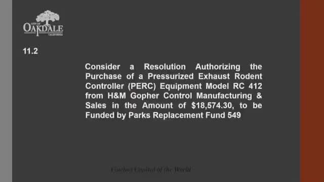 Oakdale approves purchase of Perk rodent-control equipment, ends that contracted service