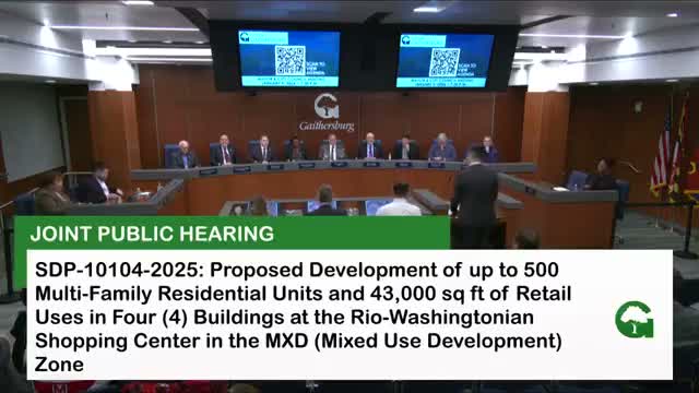 Gaithersburg leaves record open after hours of testimony on Rio Washingtonian lakefront plan