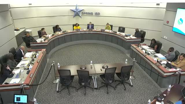 Spring ISD board adopts amended campus‑partnerships policy language on first reading; charter application exhibits to be administrative