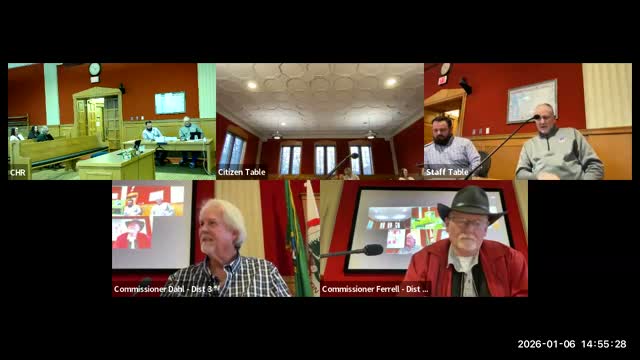 County reports transition to in-house custodial services and Hall of Justice HVAC progress; WSU greenhouse lease near finalization