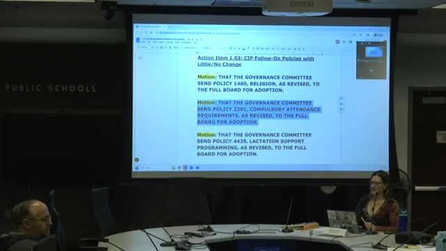 Committee sets aside lactation-support policy after debate over age limit and wording