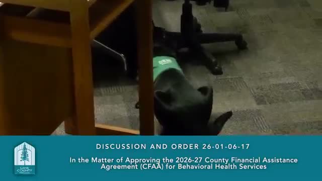 Lane County approves 18‑month County Financial Assistance Agreement for behavioral health services