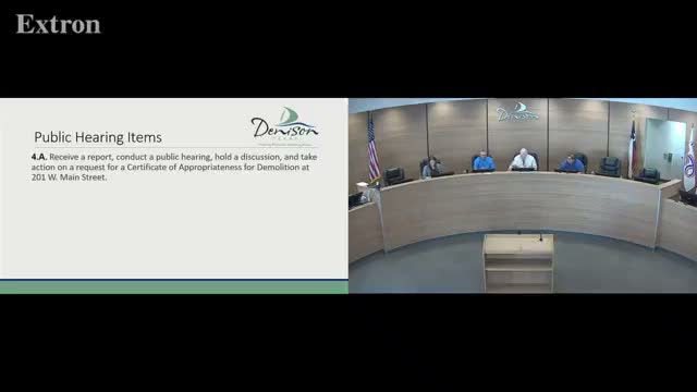 Denison board approves demolition and two-story rebuild at 201 West Main