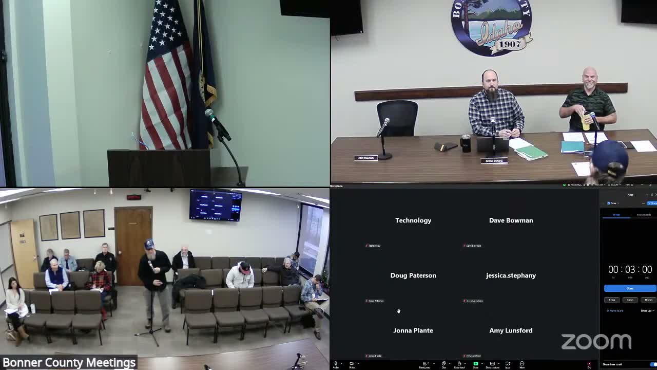 Residents press county on Sand Creek plat submerged-lands accounting; commissioners warn of fraudulent planning invoices