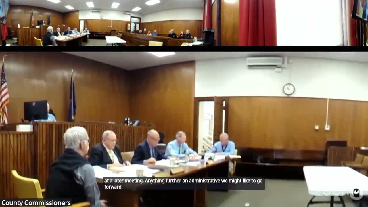 Commissioners vote unanimously to enter executive session on contract and personnel; ARPA transfer described as internal loan