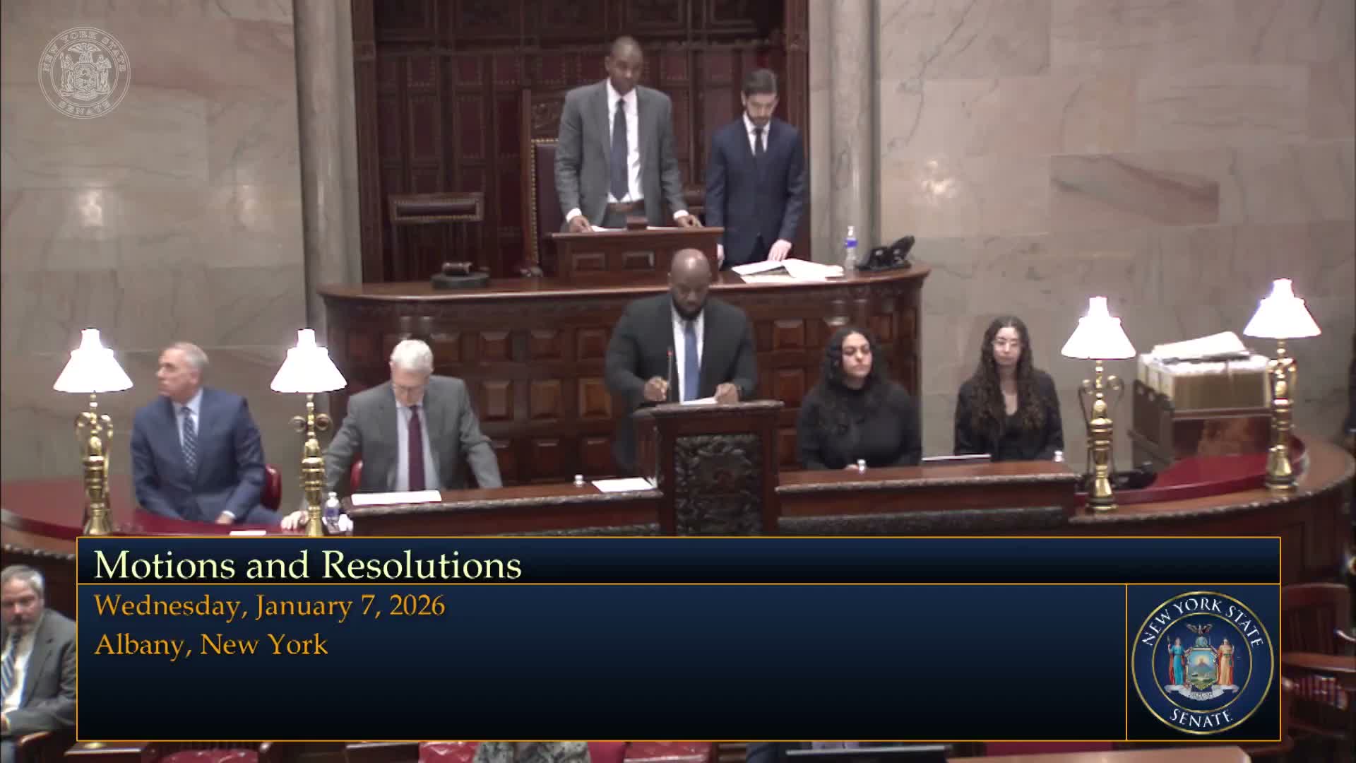 New York Senate convenes, adopts adjournment of 2025 session and appoints committees to notify governor and Assembly