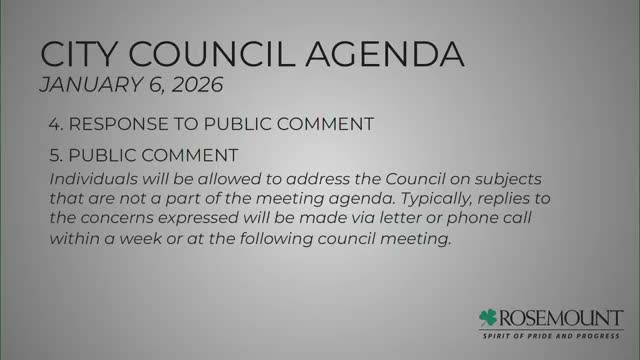 Rosemount City Council approves consent agenda, allocates $48,867 in CDBG funds