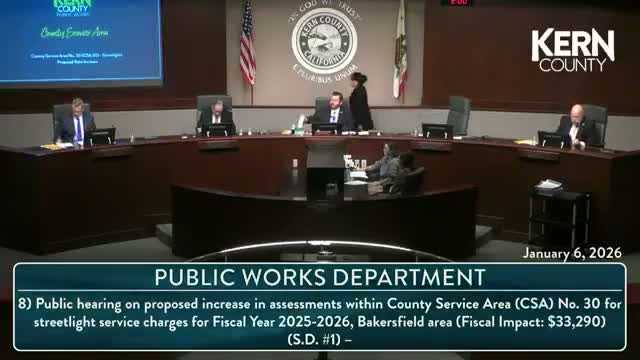 Kern County board declines proposed CSA 30 streetlight assessment increase after majority of ballots oppose it