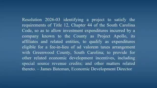 Council approves inducement resolutions for two solar projects, reads fee-in-lieu title for $500M project