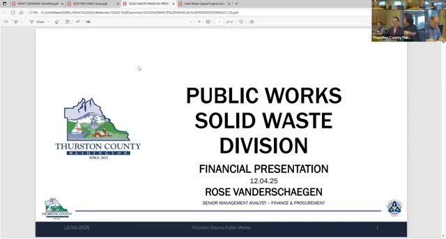 Thurston County staff preview solid-waste budget, rate increases and capital projects