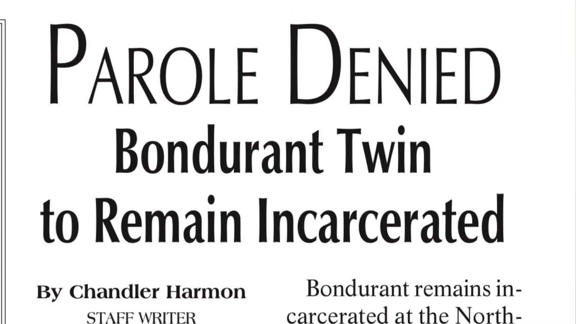 Tennessee parole board denies parole for Kenneth Pat Bondurant; sheriff says he remains a threat