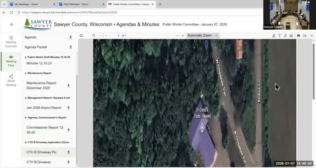 Public Works conditionally approves driveway on County B, refers application to zoning