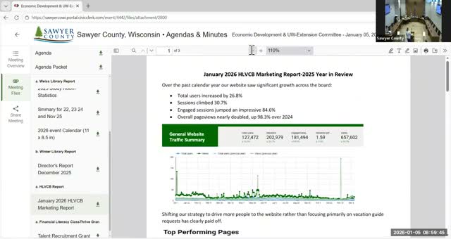 Hayward Lakes reports big digital growth; officials discuss room‑tax enforcement and short‑term rental practices