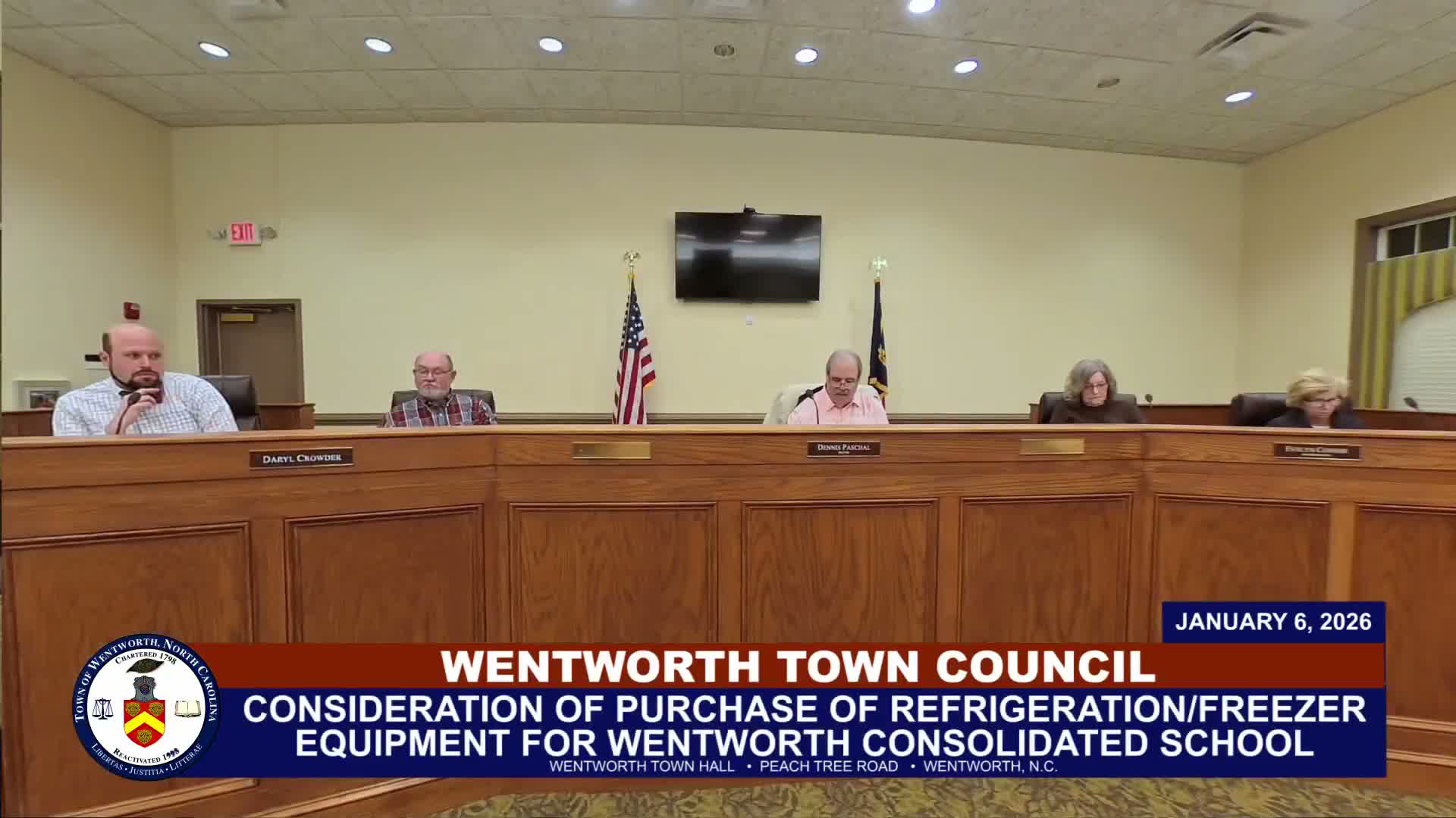 Wentworth council approves $7,200 school refrigeration purchase, new computers and IT service; adopts budget amendment