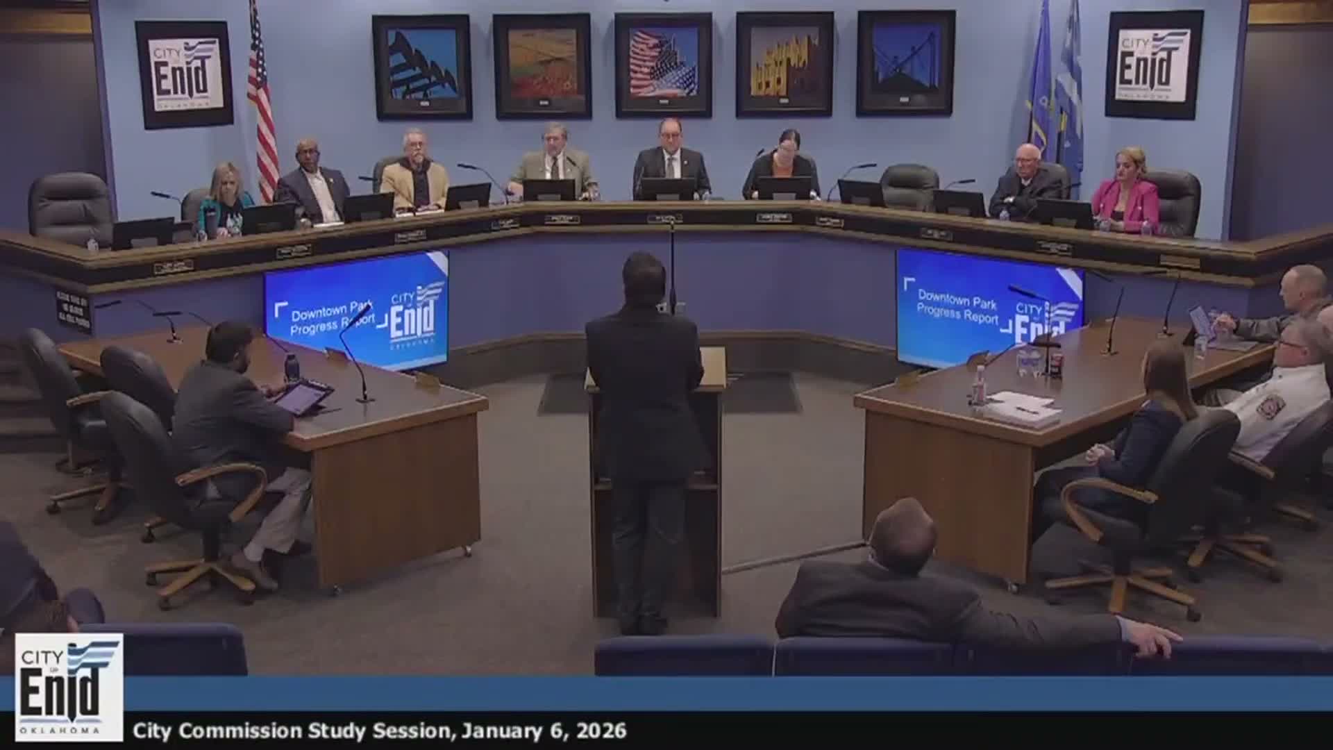 Enid leaders outline downtown park plan tied to Jiffy Trip development; utility clearance, hearings set