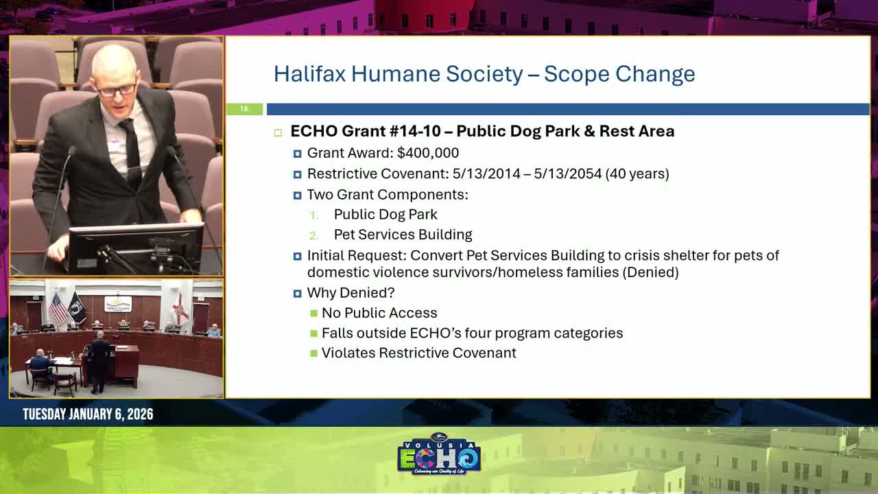 Advisory committee approves Halifax Humane Society scope change; shelter to house animals of domestic-violence survivors and repay grant portion