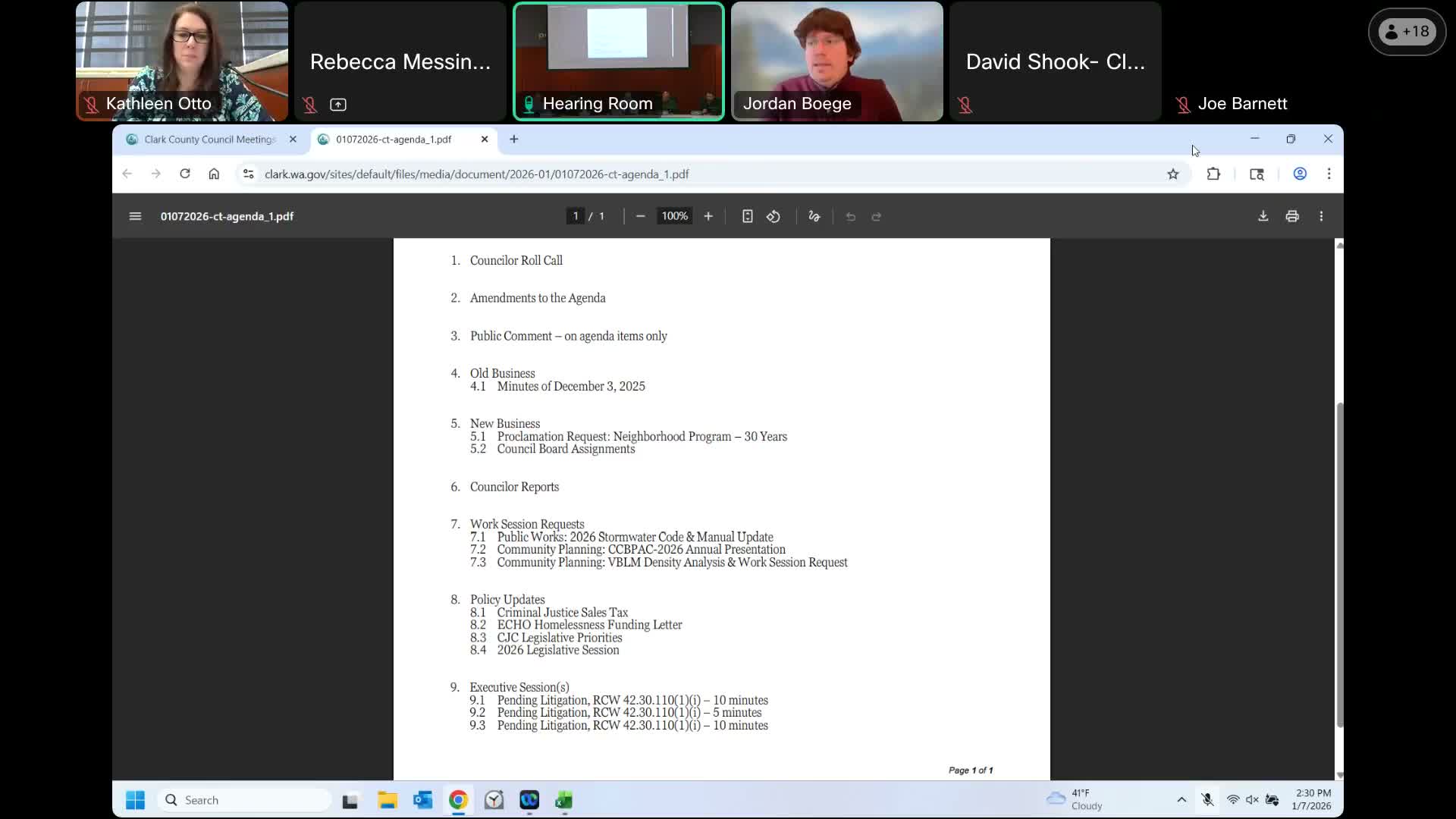 Clark County council endorses sending ECHO letter asking state to maintain homelessness funding