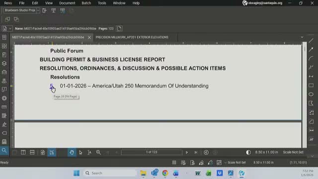 Santaquin Council adopts America250 agreements, convenes CDRA to approve development items