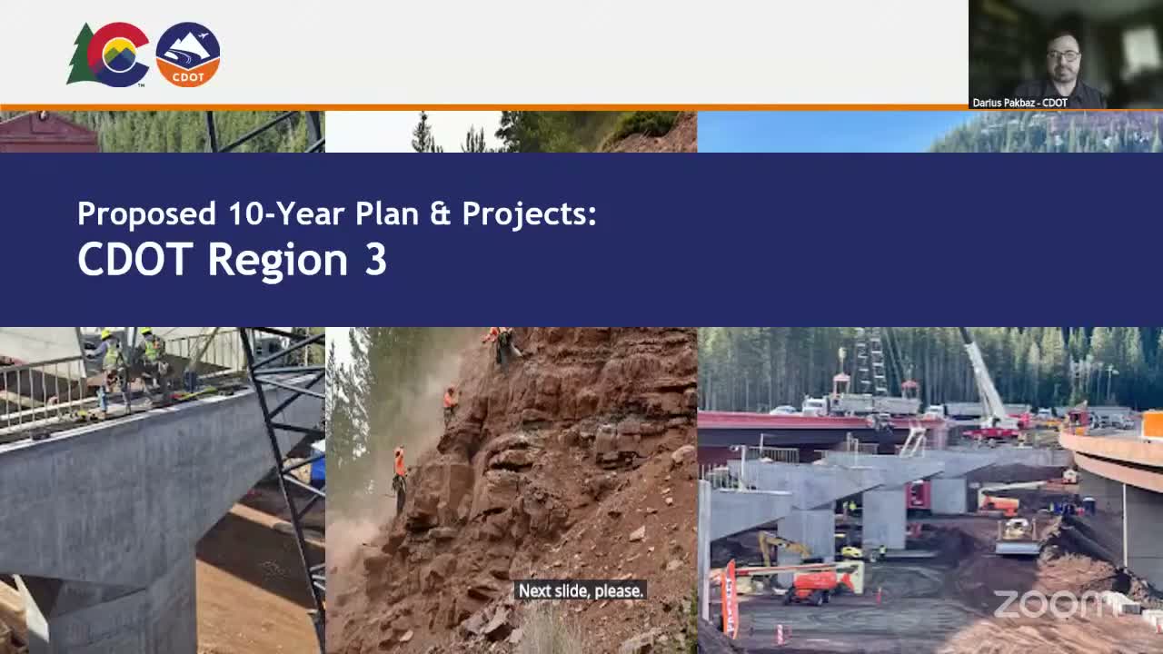 Draft 10‑year plan previews: western slope safety, pavement and multimodal projects spotlighted