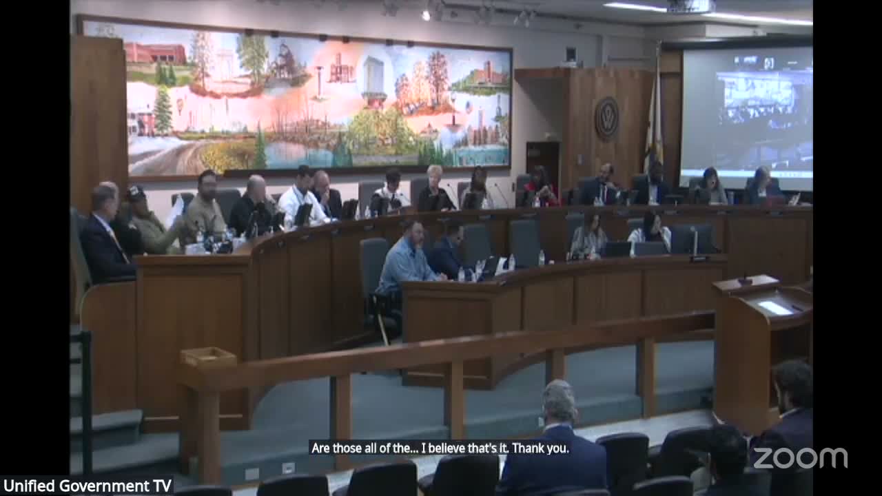 Wyandotte County commission approves planning and regular consent agendas, including zone changes and permits