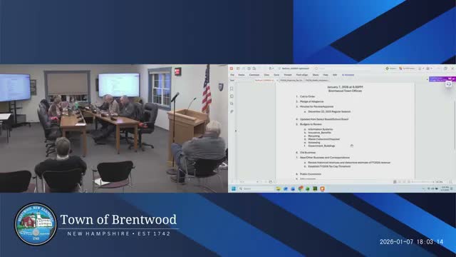 Brentwood budget committee approves operating budgets, adopts 4% revenue estimate for 2026 tax cap