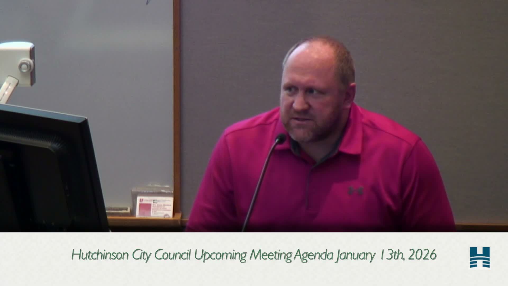 City administrator previews Jan. 13 Hutchinson council agenda, flags water‑plant hearing and downtown land ordinance