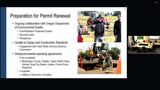 Clean Water Services details permit renewal, thermal compliance and recycled-water planning