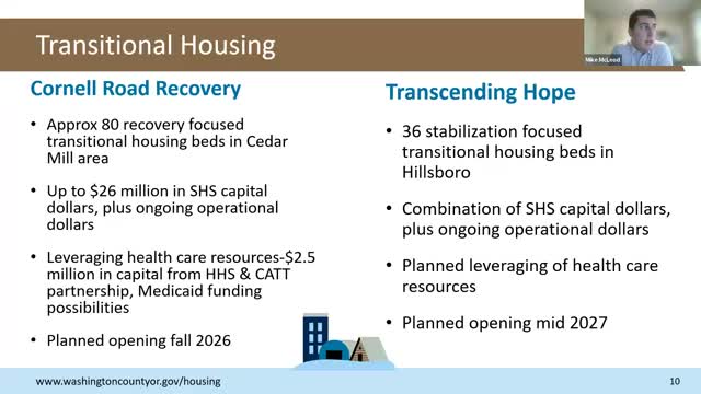 County outlines transitional housing purchases and funding, including $26M capital allocation