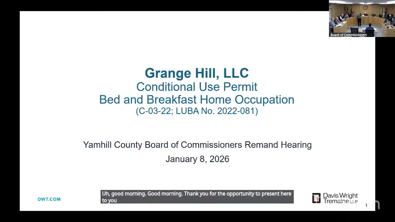Yamhill County delays decision on Grange Hill bed-and-breakfast after packed remand hearing