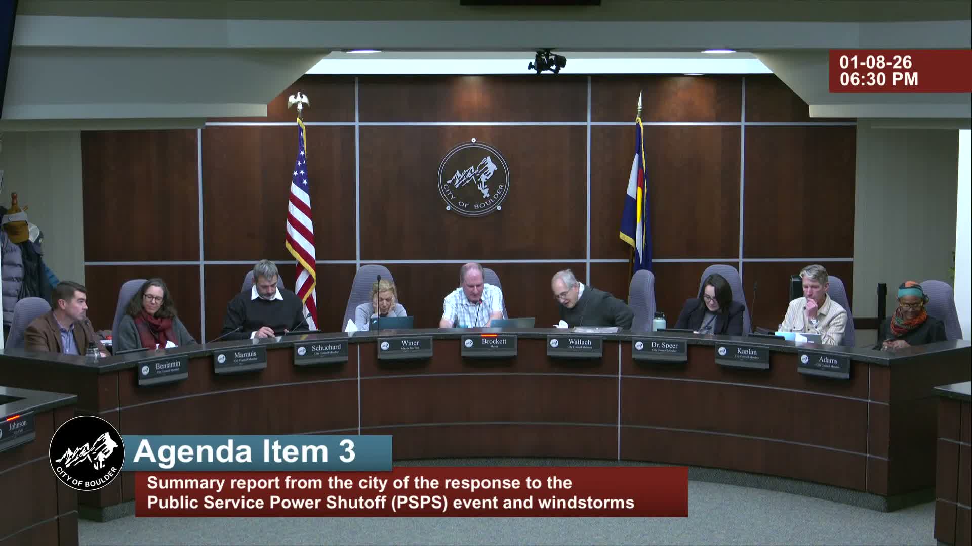 Boulder summarizes emergency response after PSPS and high‑wind event; staff to host town hall