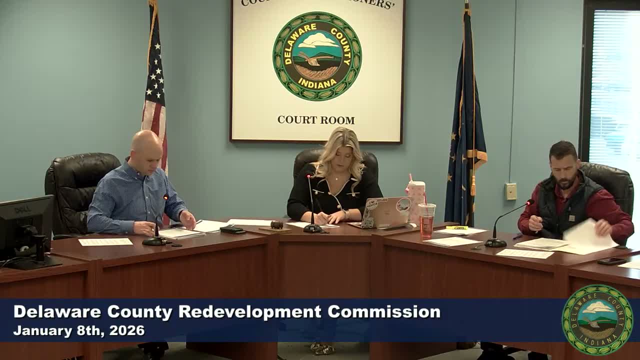 Delaware County Redevelopment Commission completes 2026 reorganization, reappoints leadership