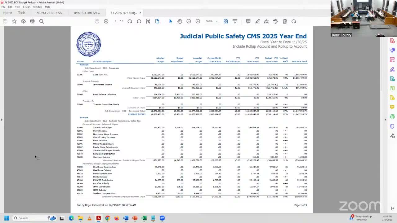 Kane County IT presents FY2025 results; commission reviews proposed 2026 budget